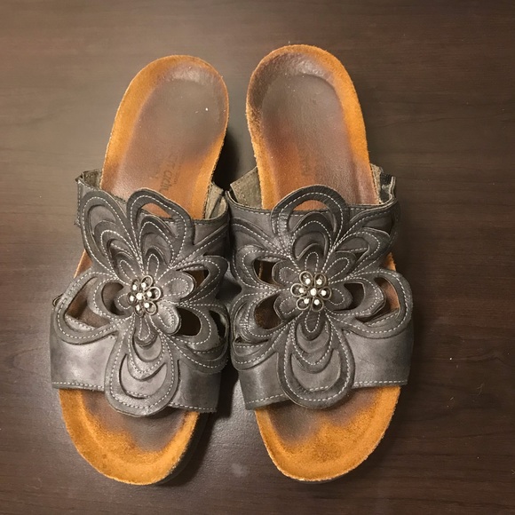 Naot Shoes Naot Made In Israel Flower Cork Leather Sandals Poshmark